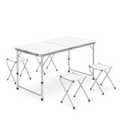 Campingtisch Garnitur 120 cm weiss