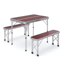 Campingtisch Garnitur klappbar 90 cm braun