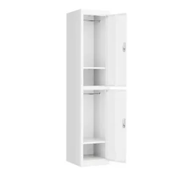 Garderobe Spind 2 Türen 38 x 185 cm weiss