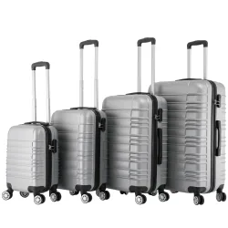 Reisekoffer Hartschalenkoffer AVA 4er Set silber