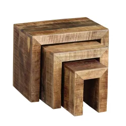 Beistelltisch Holz Vintage NATHAN 3-teilig