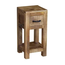 Beistelltisch Holz Vintage SEAN mit Schubalde 28 x 28 x 58 cm