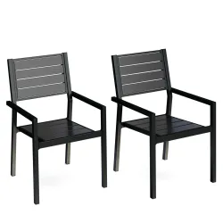 Gartenstuhl PELO 2er Set schwarz