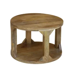 Beistelltisch Holz FELICIA rund 60 x 40 cm natur
