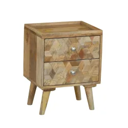 Nachttisch Holz LEVA 2 Schubladen