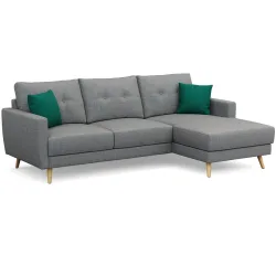 Ecksofa MANDY rechts grau