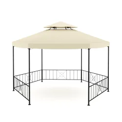 Gazebo ROSARIA 6-eckig 4 m beige