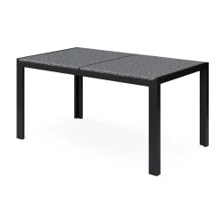 Granittisch 140 x 80 x 75 cm schwarz