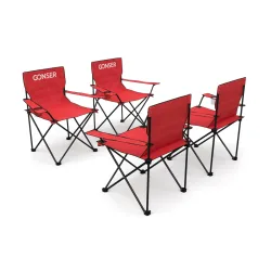 Campingstuhl 4er Set rot