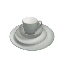 Geschirr-Set Melamin 16-teilig grau