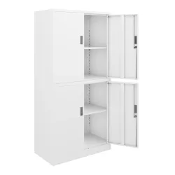 Aktenschrank mit 4 Türen 90 x 185 cm weiss