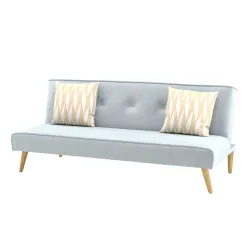Schlafsofa Samt LEA hellblau