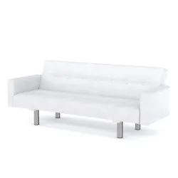 Schlafsofa Leder YALE weiss