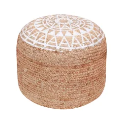 Pouf NETANJA weiss/natural
