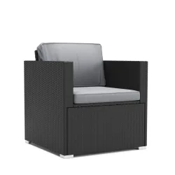Rattansessel KOS schwarz/anthrazit