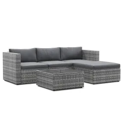 Rattanlounge MALIBU grau/anthrazit