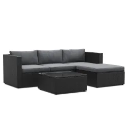 Rattanlounge MALIBU schwarz/anthrazit