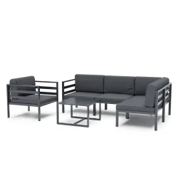 Lounge SAMBIA mit Sessel 6-teilig anthrazit