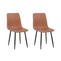 Esszimmerstuhl Leder SKY 2er Set braun