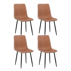 Esszimmerstuhl Leder SKY 4er Set braun