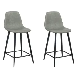 undefined, Barhocker DAVY 2er Set grau