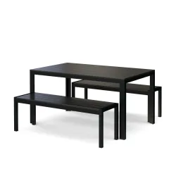 Gartenmöbel Set RIVI 2 Bänke schwarz