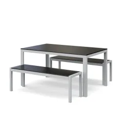 Gartenmöbel Set RIVI 2 Bänke anthrazit