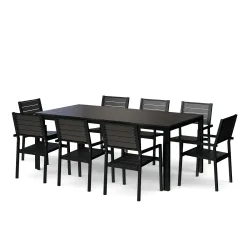 Gartenmöbel Set KAVO 8 Stühle schwarz