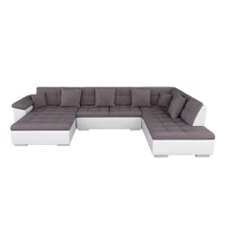 Ecksofa ARIA links taupe/weiss