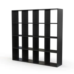 Bücherregal Raumteiler NIMA 16 Fächer 142 x 142 cm schwarz