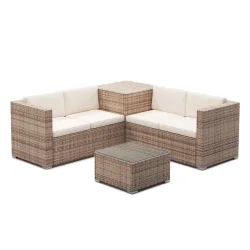 Rattanlounge SAN MARINO braun/beige