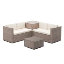 Rattanlounge SAN MARINO taupe/beige