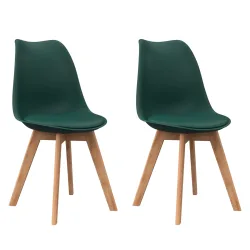 Esszimmerstuhl AMELIA 2er Set dunkelgrün
