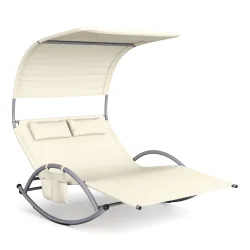 Sonnenliege Schaukelstuhl 2 Personen beige