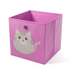 Aufbewahrungsbox Katze 33 x 33 cm 2er Set pink