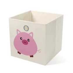 Aufbewahrungsbox Schwein 33 x 33 cm 2er Set beige