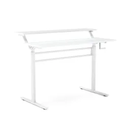 Stehpult 2 Ebenen manuell höhenverstellbar weiss 120 x 40 cm