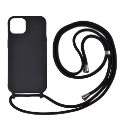 Schutzhülle mit Band iPhone 13 schwarz