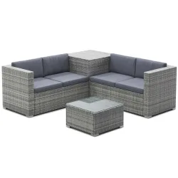 Rattanlounge SAN MARINO grau/anthrazit
