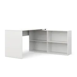 Eckschreibtisch AARON mit Regal 137 x 137 x 75 cm weiss