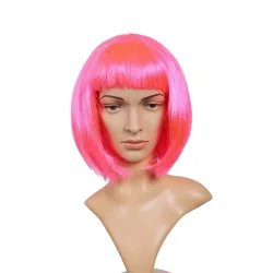 Perücke Pagenschnitt pink