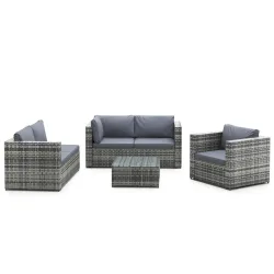 Rattanlounge SAMUI grau/anthrazit