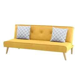 Schlafsofa Samt LEA gelb