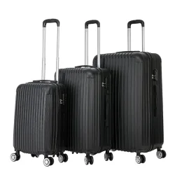 Reisekoffer Hartschalenkoffer LINN 3er Set schwarz