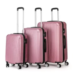 Reisekoffer Hartschalenkoffer LINN 3er Set rosa