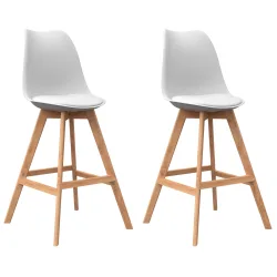 Barhocker AMELIA 2er Set weiss