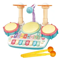 Schlagzeug und Piano Musikspielzeug weiss