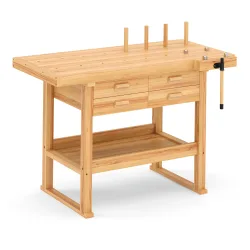 Werkbank mit Schraubstock Holz 152 x 50 cm