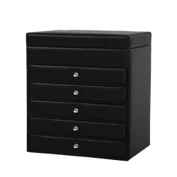 Schmuckkästchen 5 Schubladen schwarz