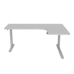 Stehpult Eckschreibtisch elektrisch PREMIUM grau 160 x 110 cm